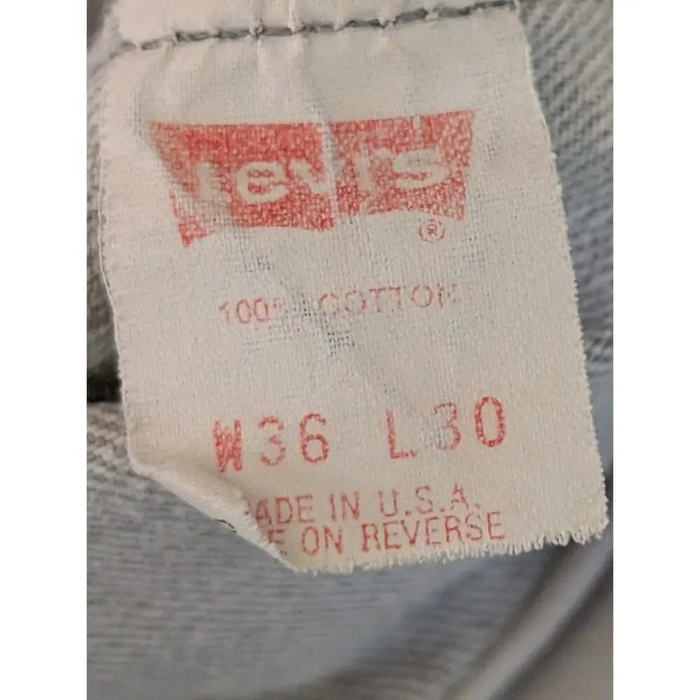 Levis Vintage 501-0652 USA 80s Gray Denim Button Fly Jeans Mens 36x30